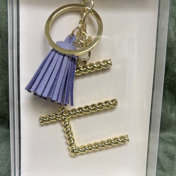 Modern Expressions Letter E Purple Tassel Keychain NIB - Picture 2 of 5